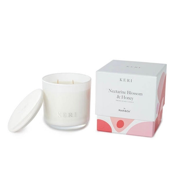 Nectarine Blossom & Honey Luxury Soy Candle Indulgence 390g