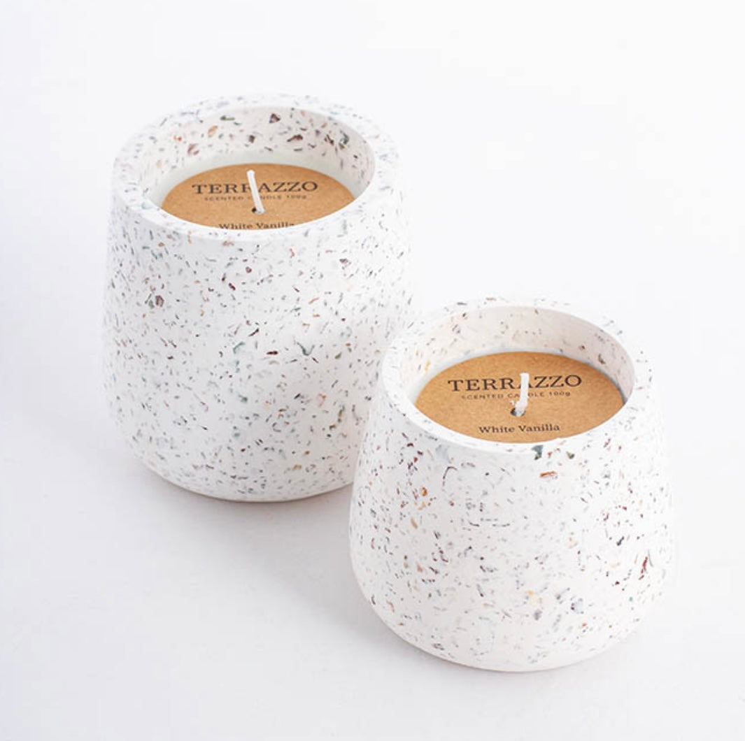 Scented Candle Terrazzo Vanilla White