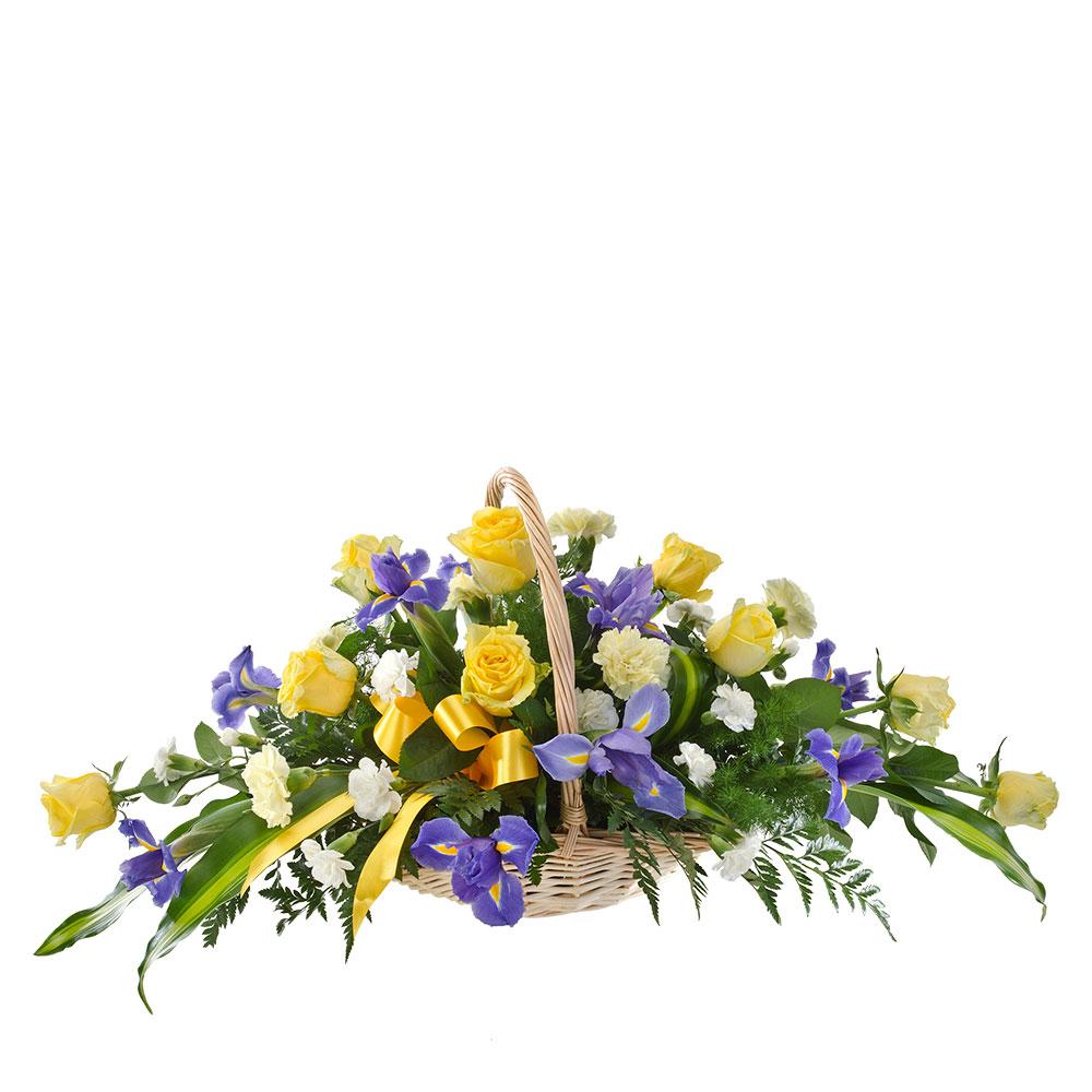 Mixed Sympathy Basket Suitable for Home or Service

Celebrate a beautiful life with Thoughts of You. Mixed blooms in soft yellow and purple combine with lush foliage in this basket presentation. Suitable for delivery to the home or funeral service.

Flowers may vary from the image displayed due to seasonal availability. We'll craft an arrangement which is similar in style using seasonal flowers that is equal or greater in value. 